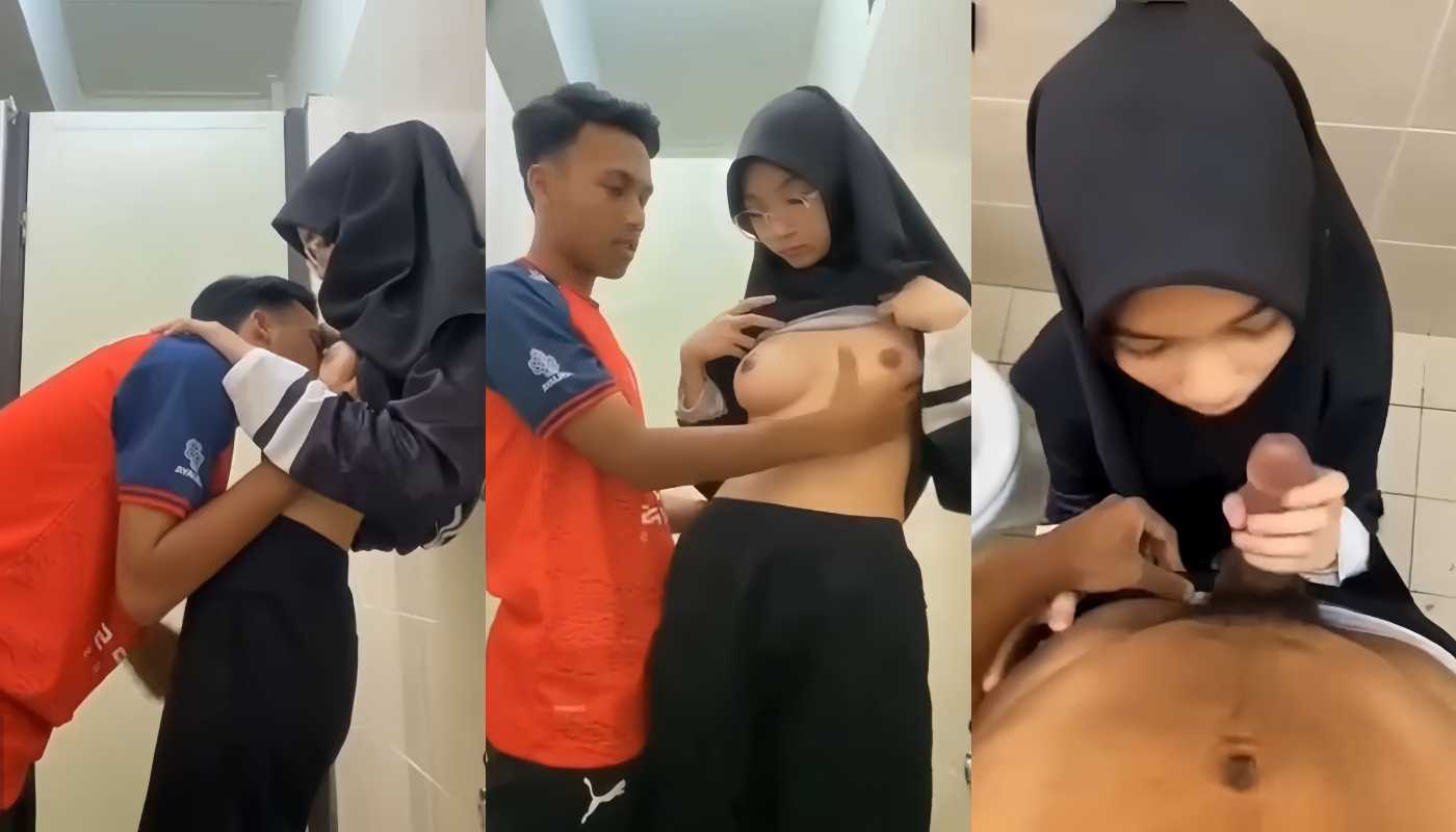 Cute Slim Muslim Hijab Girl Bathroom Sex With Lover
