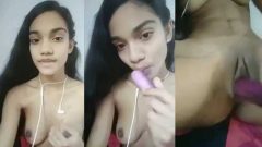 Horny Desi Girl Masturbating using brinjal
