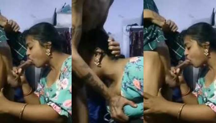 Sexy female employee sucking big dick