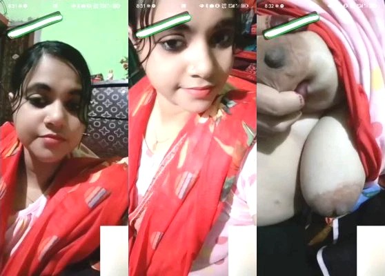 Horny Desi Girl Pressing her Boobs