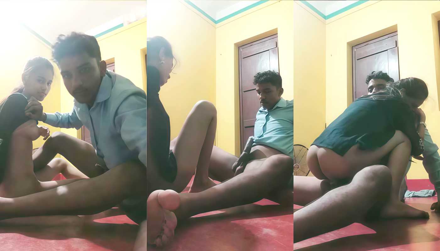 Desi up girl and boy sucking boobs and fucked on the floor