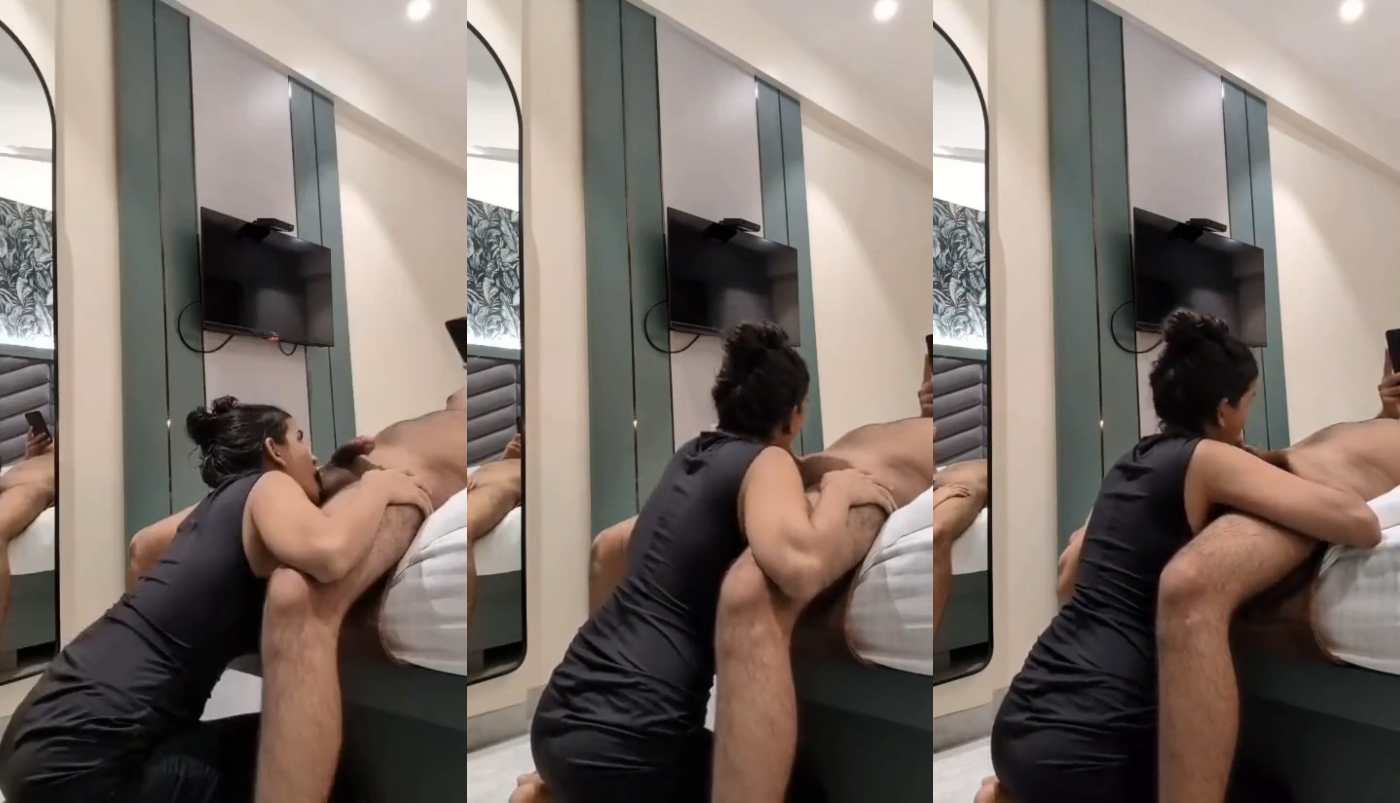 Horney couple wify giving full blowjob sucking nude video