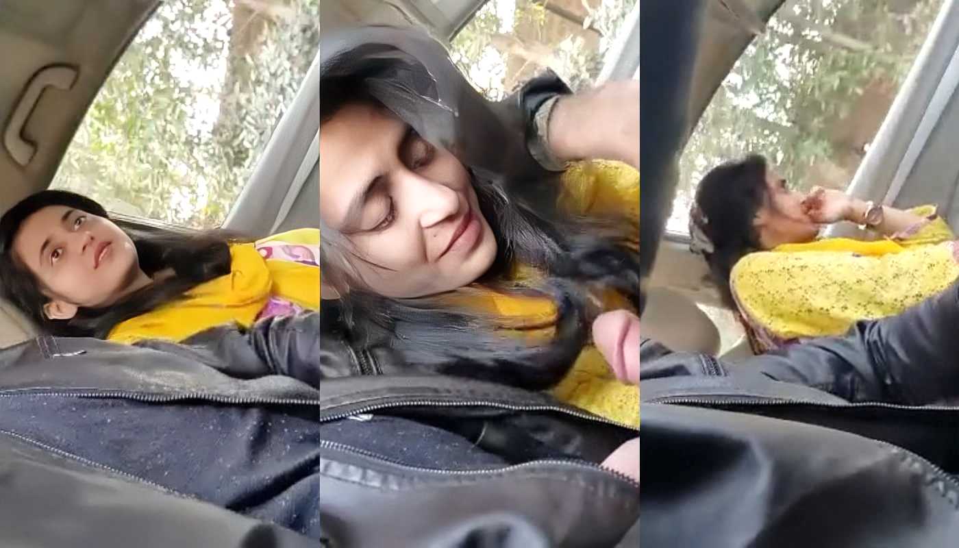 Pakistani girl kissing and sucking in the car